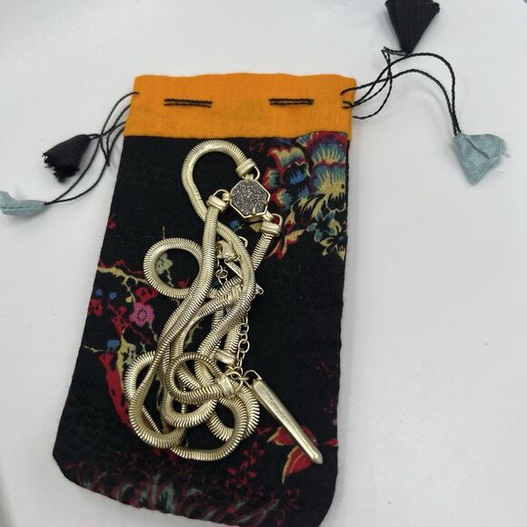 Kendra Scott Starla Y Necklace 21" Long Druzy Stone Gold Tone Long Line Sexy - Picture 11 of 11